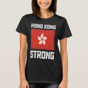 Hongkong Starke Flagge Stempel Pro Demokratie Frei T-Shirt