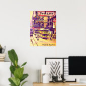 Hongkong Street Szene Vintage Reise Poster (Heimbüro)