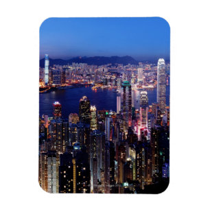 Hongkong Victoria Harbour bei Nacht Magnet