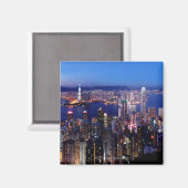 Hongkong Victoria Harbour bei Nacht Magnet (Vorderseite/Rückseite)