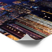 Hongkong Victoria Harbour bei Nacht Poster (Ecke)