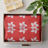 Hongkong White Orchid Symbol auf Rot Seidenpapier (Geschenk)