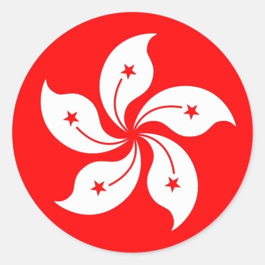 Hongkonger Flagge "Classic" Runder Aufkleber (Vorderseite)