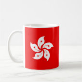 Hongkonger Flagge Weißes Orchid-Symbol auf rot Kaffeetasse (Links)