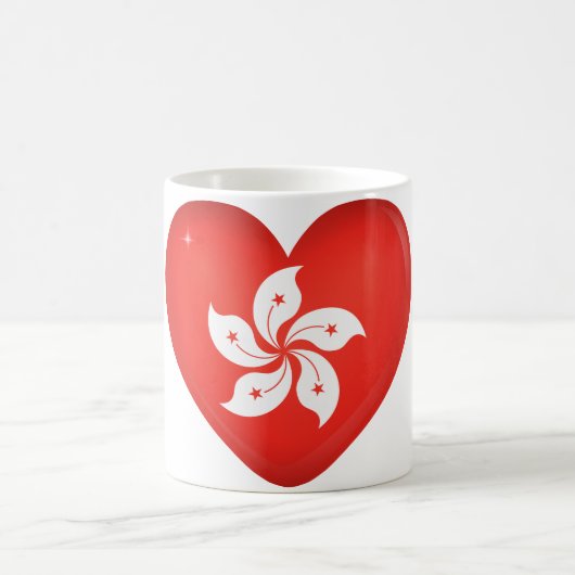 Hongkonger Flaggenherz Kaffeetasse (Mittel)