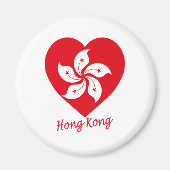 Hongkonger Flaggenherz Magnet (Vorne)