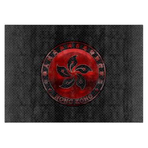 Hongkonger Orchid-Blume über Kohlenstofffaser-Prin Schneidebrett