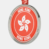 Hongkonger Runde Emblem Ornament Aus Metall (Links)