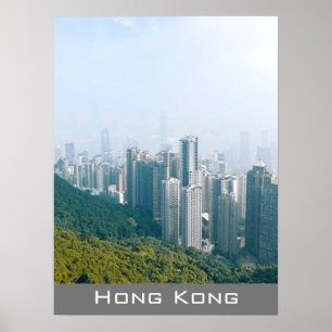 Hongkonger Skyline Victoria's Peak Travel Wall Dec Poster