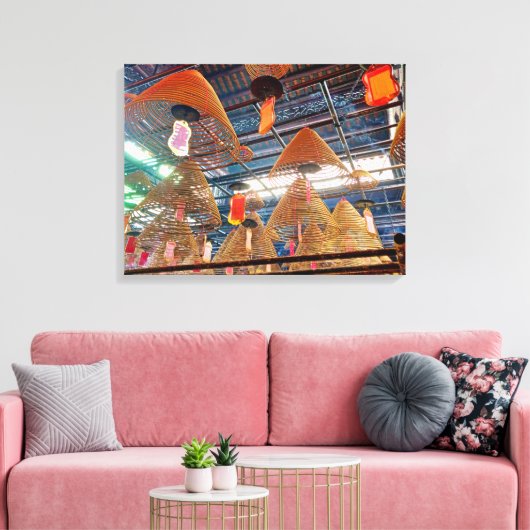 Hongkonger Tempel Räucherstäbchen Leinwand (Insitu (Wohnzimmer))