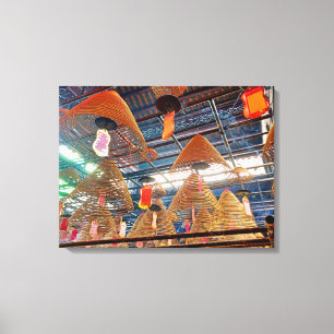 Hongkonger Tempel Räucherstäbchen Leinwand