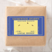 Honig 2" x 3,75" Lavendel Blume Bees Gelbes Etiket (Insitu)