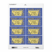 Honig 2" x 3,75" Lavendel und gelbes Bienensiegel (Vorne)