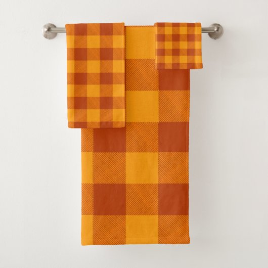 Honig-Amber-Buffalo-Karo Badhandtuch Set (Insitu)