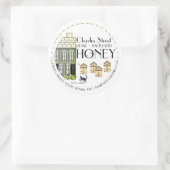 Honig aus dem Hinterhof Bienen und Katze Runder Aufkleber (Tasche)