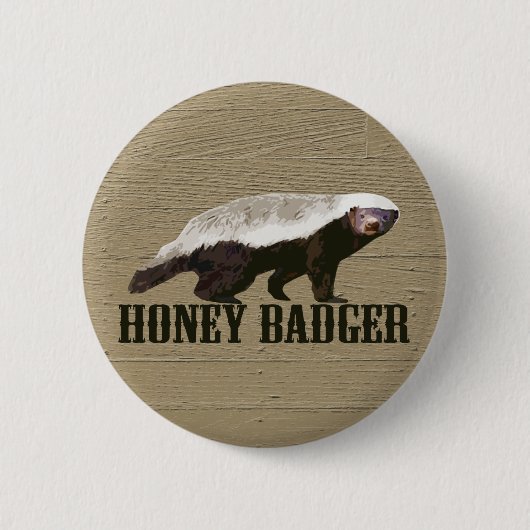 Honig-Badger-Wildtier Button (Vorderseite)