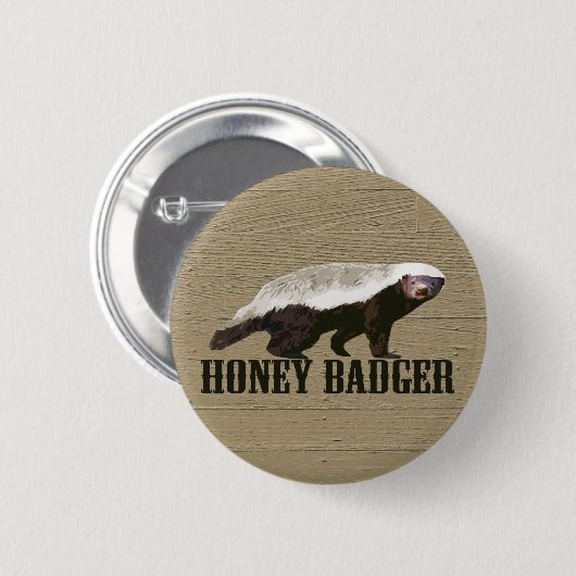 Honig-Badger-Wildtier Button (Vorne & Hinten)