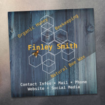 Honig bee hexagon ・ Blauholztextur Benutzerdefinie