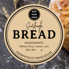 Honig-Beige-Bäckerei-Sauerteig-Brot-Etikett-Aufkle Runder Aufkleber