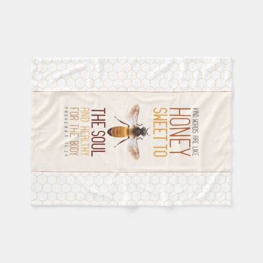 Honig-Biene Fleecedecke (Vorderseite (Horizontal))