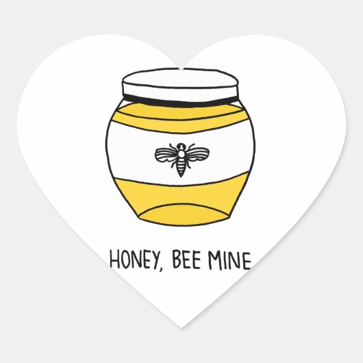 Honig, Biene Herz-Aufkleber (Vorderseite)