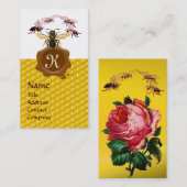 HONIG-BIENE, IMKER-BROWN-WACHS-SIEGEL-MONOGRAMM VISITENKARTE (Vorne/Hinten)