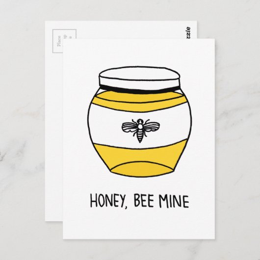 Honig, Biene Postkarte (Vorne/Hinten)