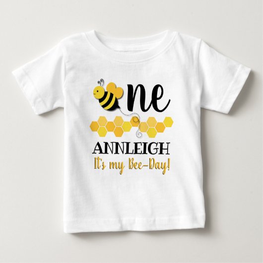 Honig-Biene-Tägiger erster Geburtstag Baby T-shirt (Vorderseite)