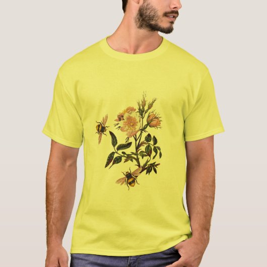 HONIG-BIENE UND WILDE ROSEN, IMKER T-Shirt (Vorderseite)