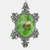 Honig-Biene ~ Zinnverzierung Schneeflocken Zinn-Ornament (Links)