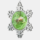 Honig-Biene ~ Zinnverzierung Schneeflocken Zinn-Ornament (Rechts)