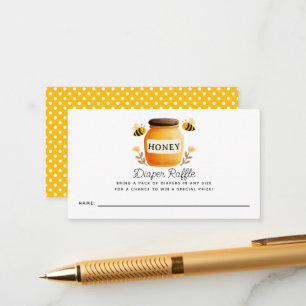 Honig & Bienen Baby Shower Windel-Raffle-Ticket Begleitkarte