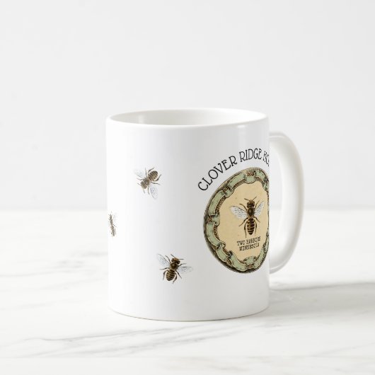 Honig-Bienen-Bauernhof-Imker-Aufkleber Kaffeetasse (VorderseiteRechts)