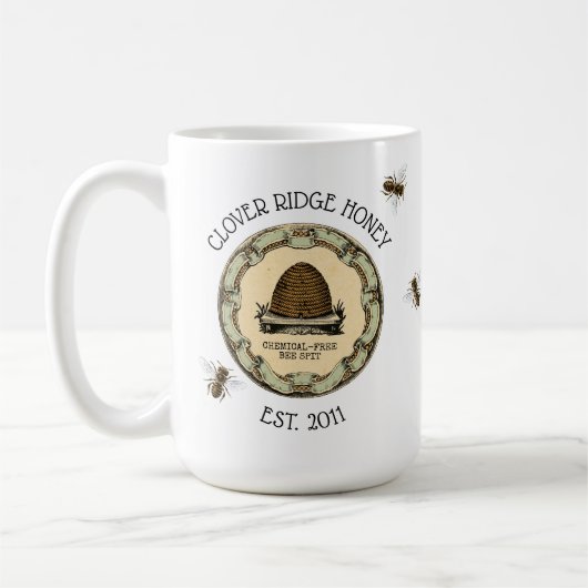 Honig-Bienen-Bauernhof-Imker-Aufkleber Kaffeetasse (Links)