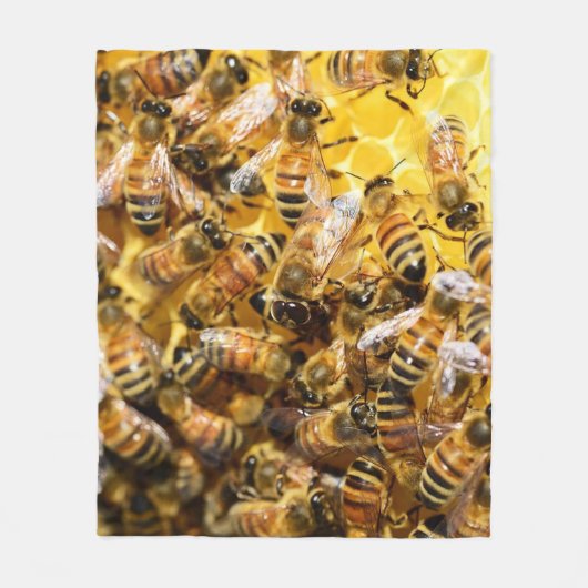 Honig-Bienen-Fleece-Decke Fleecedecke (Vorderseite)