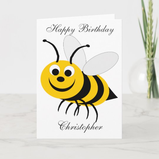 HonigBienenGeburtstagsKarte addieren gerade Karte Zazzle.de