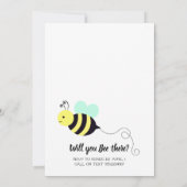 Honig-Bienen-Gelb und Minzen-erster Geburtstag Einladung (Rückseite)