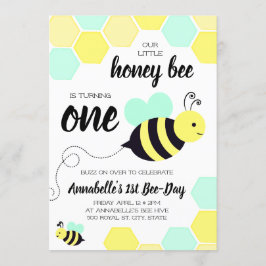 Honig-Bienen-Geschlechts-Person-erster Geburtstag Einladung