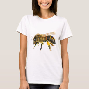 Honig-Bienen-handgemalte Aquarell-Kunst T-Shirt