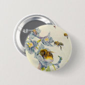 Honig-Bienen u. Winden-Blumen EZ2 fertigen Button (Vorne & Hinten)