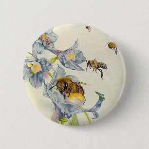 Honig-Bienen u. Winden-Blumen EZ2 fertigen Button