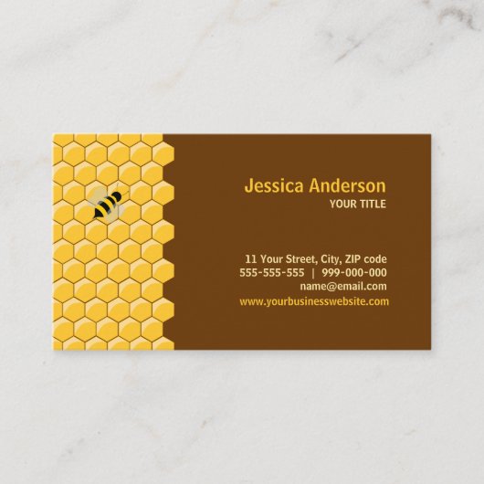 Honig-Bienen- und Bienenwaben-Visitenkarten Visitenkarte (Vorderseite)