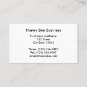 Honig-Bienen-Visitenkarte Visitenkarte (Rückseite)