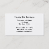 Honig-Bienen-Visitenkarte Visitenkarte (Rückseite)