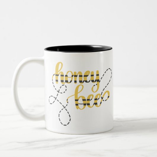Honig-Bienenhandbeschriftung Skript Zweifarbige Tasse (Links)
