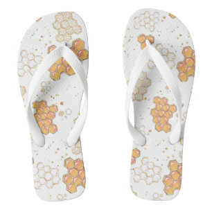 Honig Bienenwaben abstraktes Druck Flip Flops Badesandalen