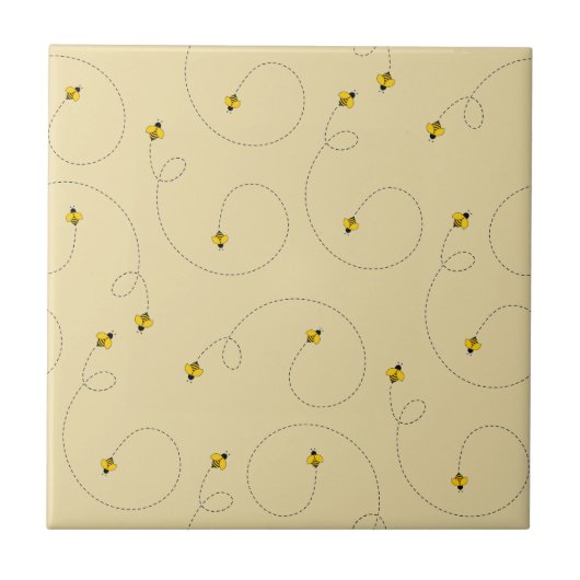 Honig Bier Waggle Dance Light Amber Gold Fliese (Vorderseite)