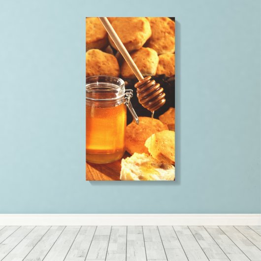Honig & Biscuits Canvas Print Leinwanddruck (Insitu (Holzboden))