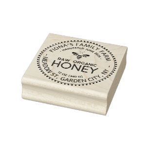 Honig-Briefmarke der Imker mit Vintagem Skep-Apiar Gummistempel