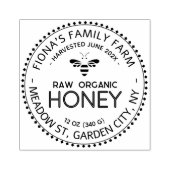 Honig-Briefmarke der Imker mit Vintagem Skep-Apiar Gummistempel (Prägung)